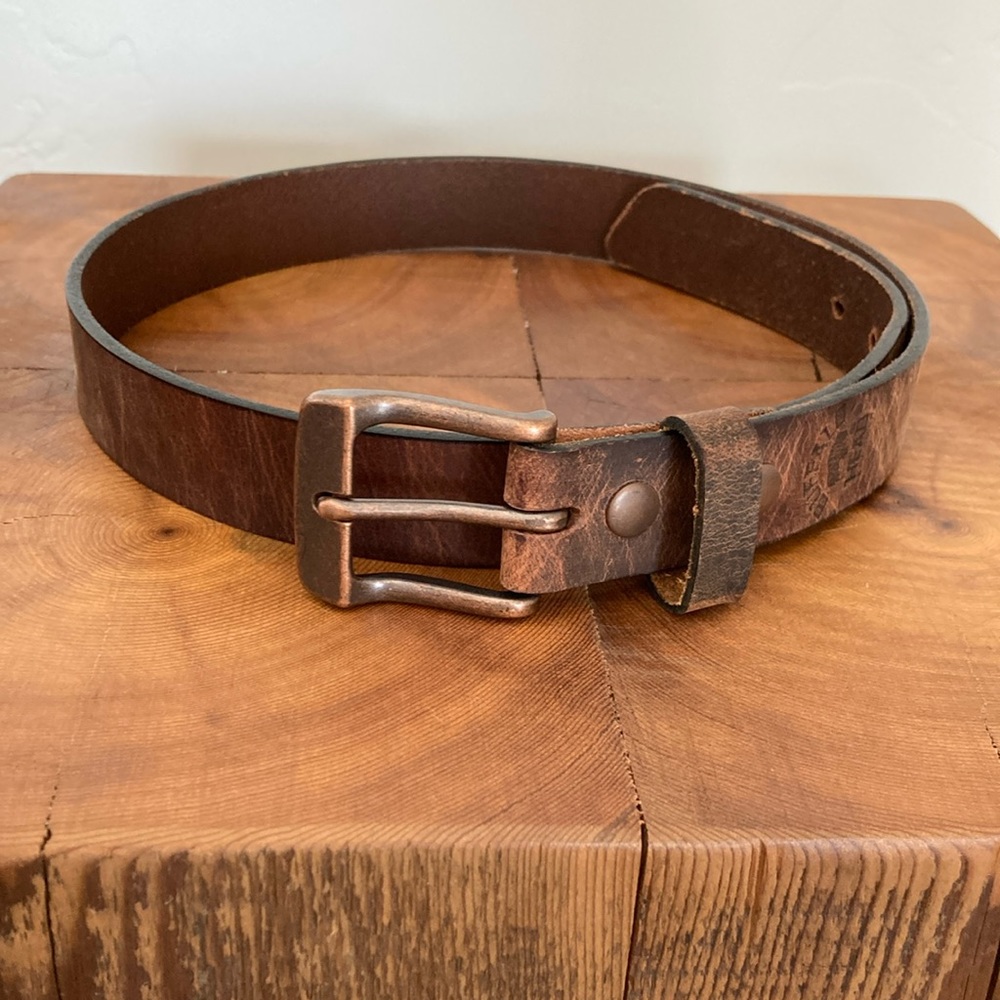 Buffalo Head Leather Distressed Buffalo Belt
